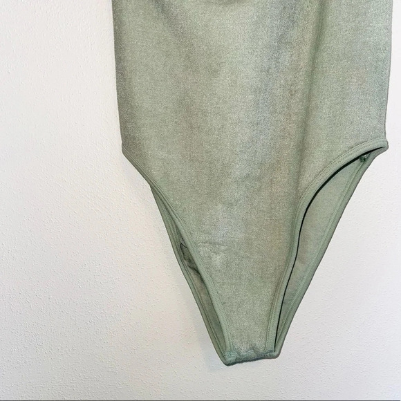 Zara NWT Limitless Contour Collection Mint Green One Sleeve Bodysuit Xsmall - Picture 4 of 12